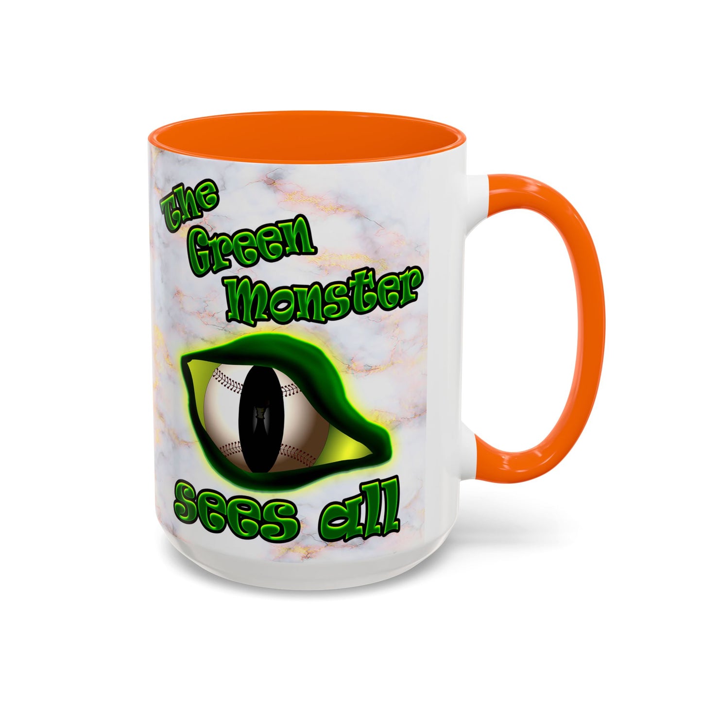 green monster - Accent Mug (white marble)