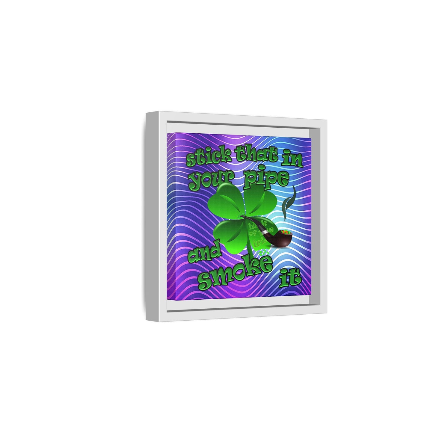 stick that in your pipe and smoke it - framed canvas art (purple wave)