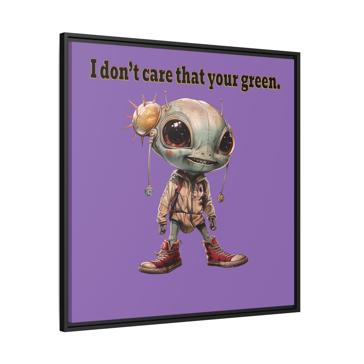 I don't care that your green - framed canvas art (light purple)