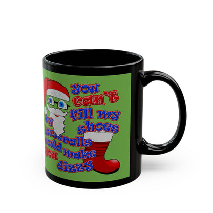 santa's shoes - Black Mug (green)