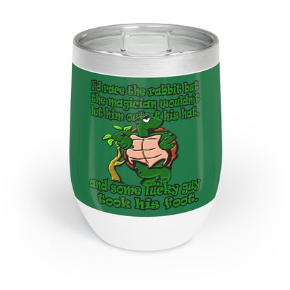 turtle race - Chill Wine Tumbler (dark green)