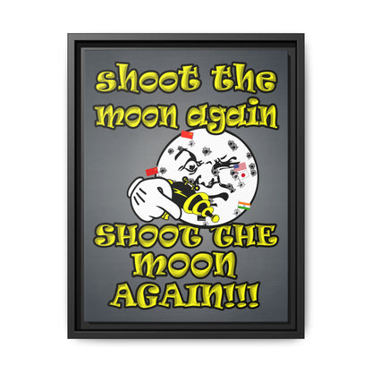 shoot the moon again - framed canvas art (grey-light grey)