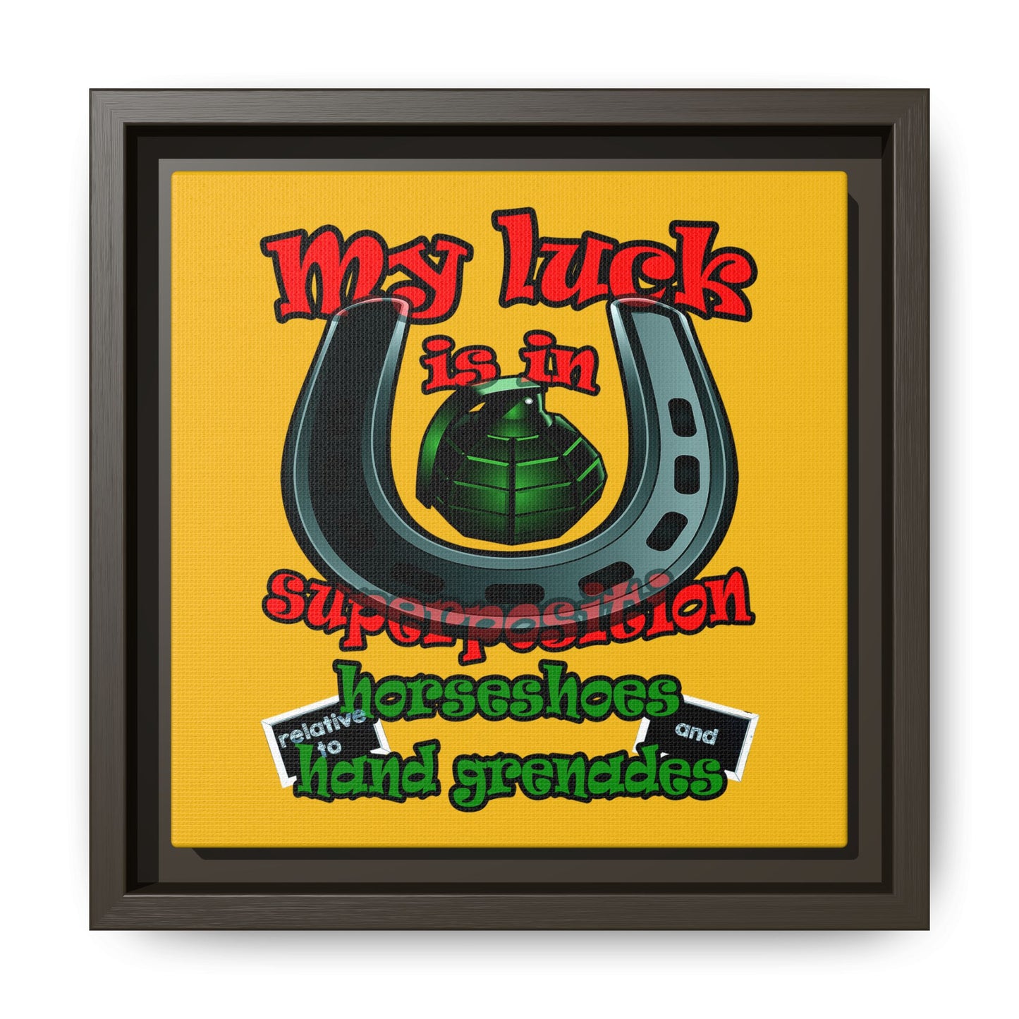 my luck - framed canvas art (yellow)