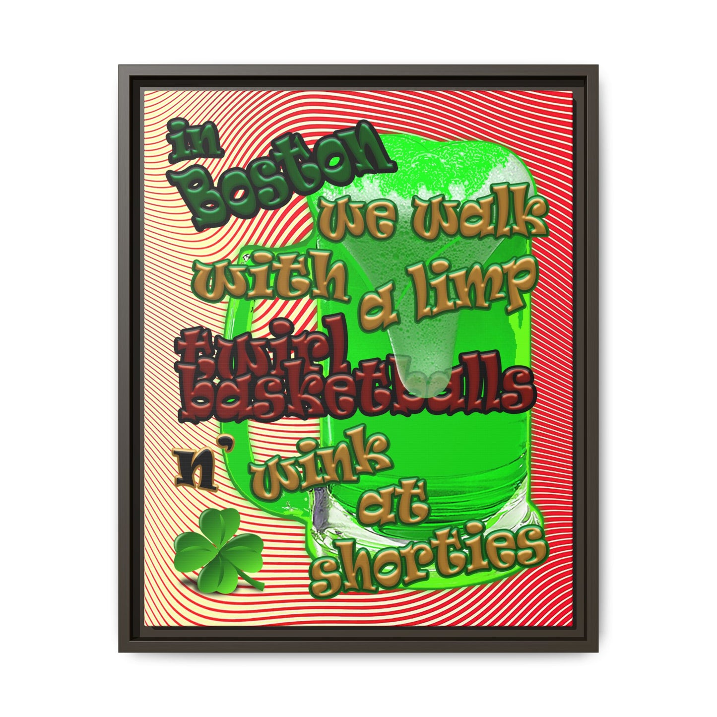 celtics logo - framed canvas art (yellow-orange wave)