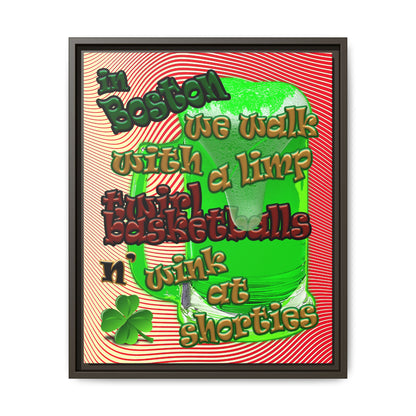 celtics logo - framed canvas art (yellow-orange wave)