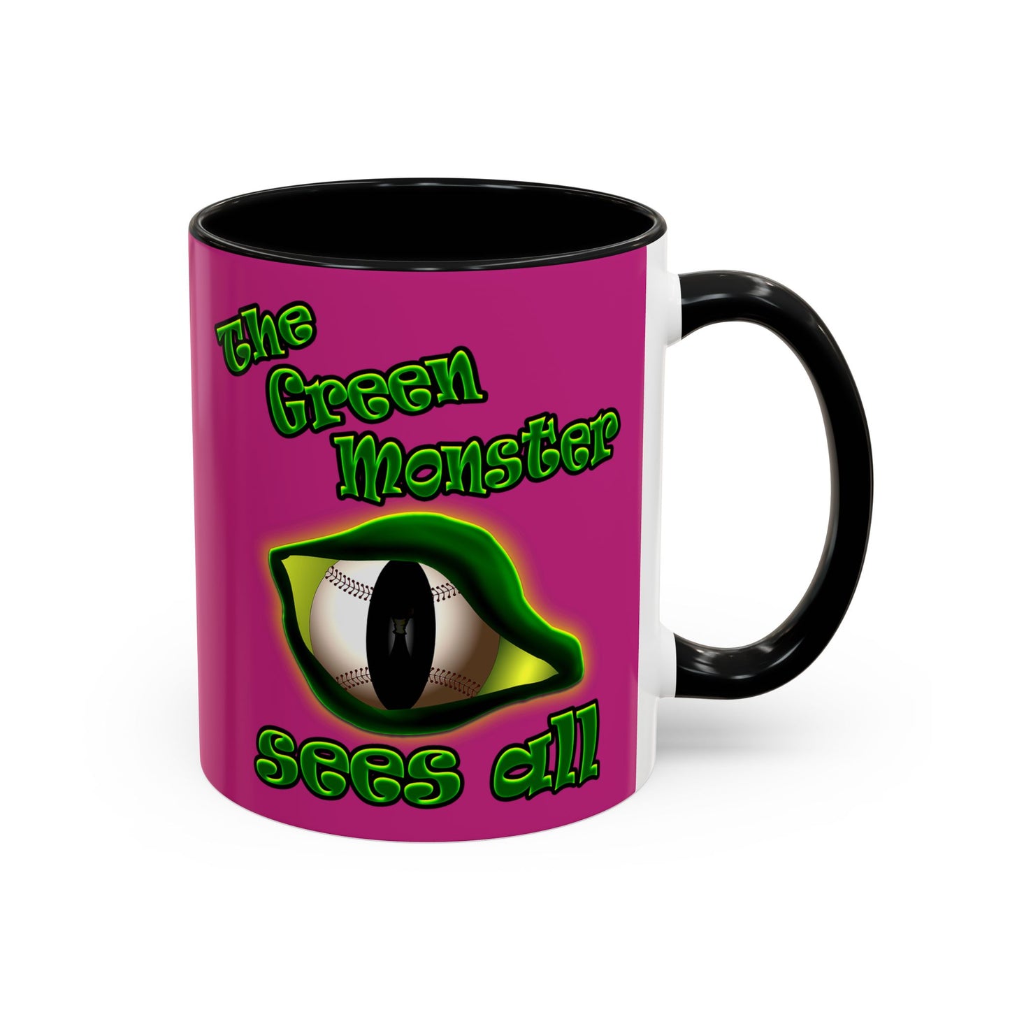 green monster - Accent Mug (pink)