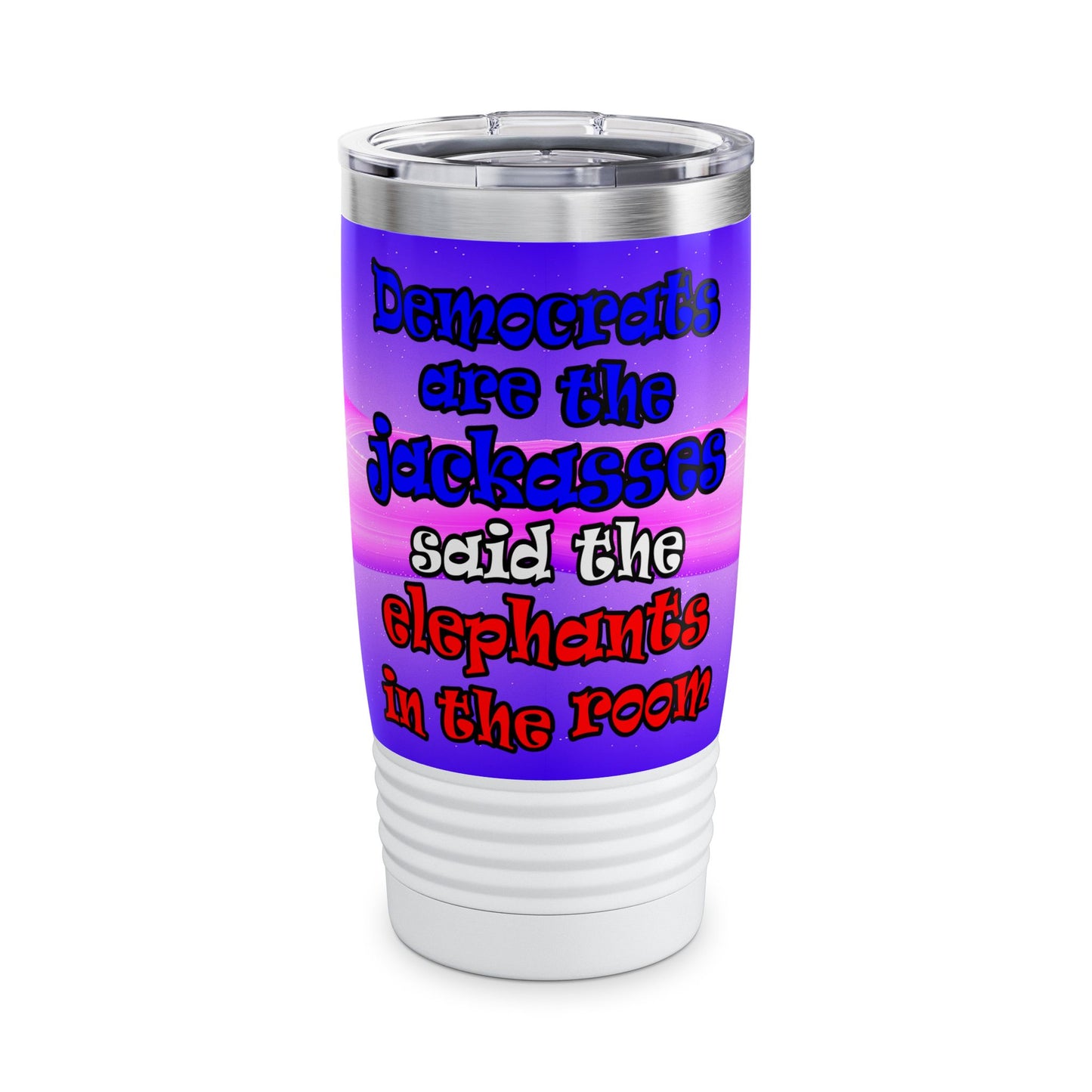 donkeys and elephants - Ringneck Tumbler, 20oz (purple-pink wave)