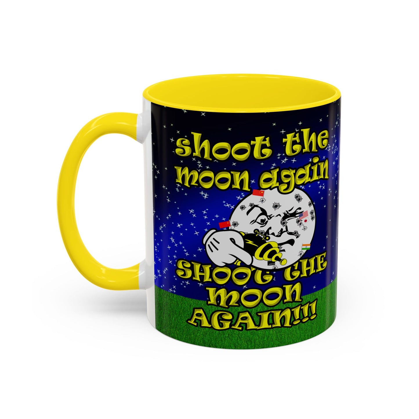 shoot the moon again - Accent Mug ('snoops' background)