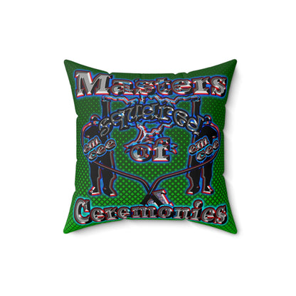 em cee squared - Spun Polyester Square Pillow - (logo green)