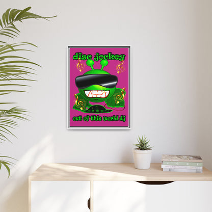 disc jockey - framed canvas art (pink)