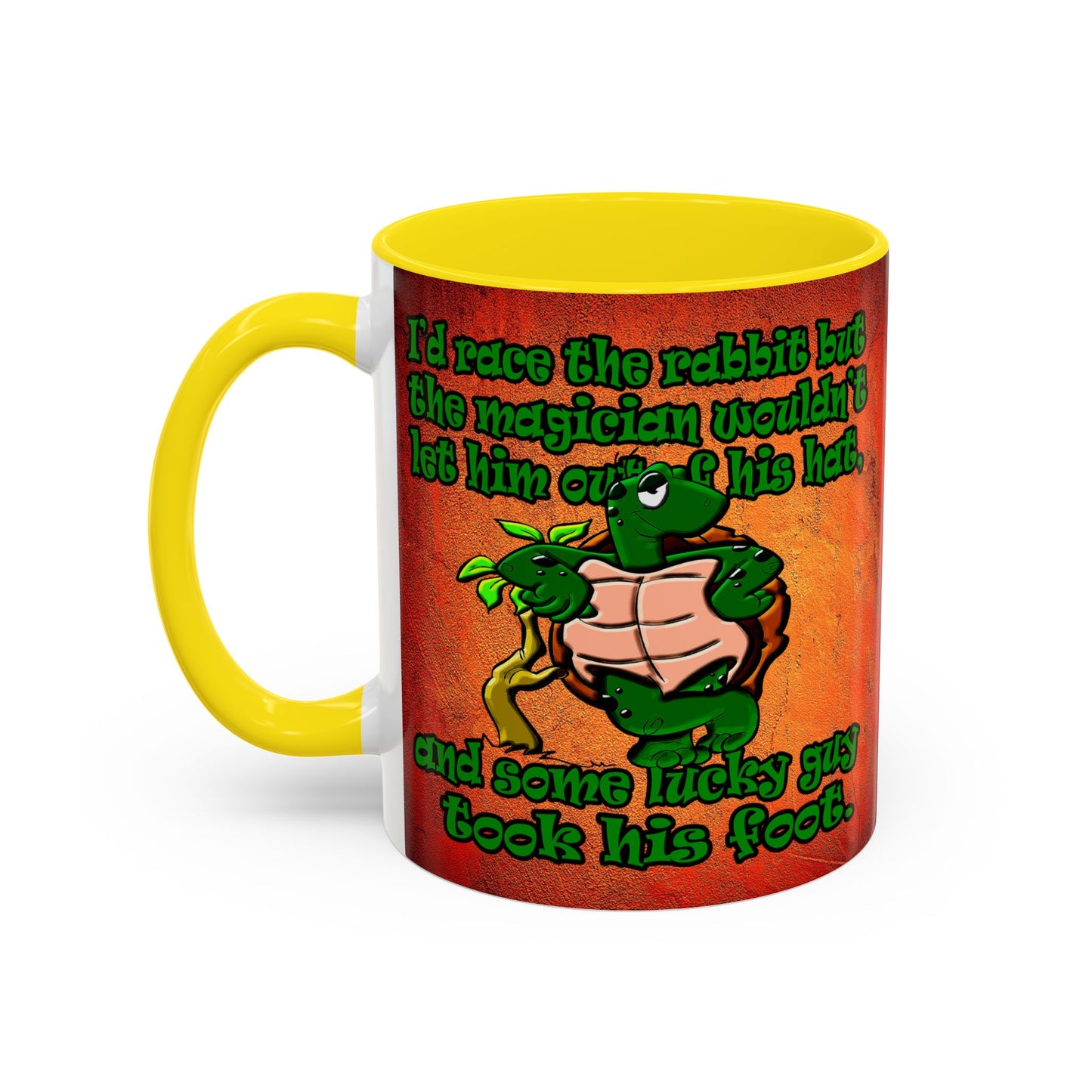 turtle race - Accent Mug (burnt orange)