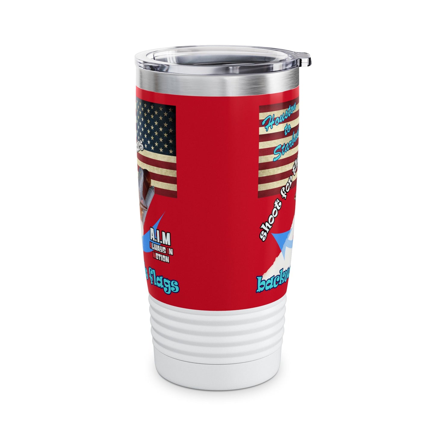 shoot for the stars - Ringneck Tumbler, 20oz (dark red)
