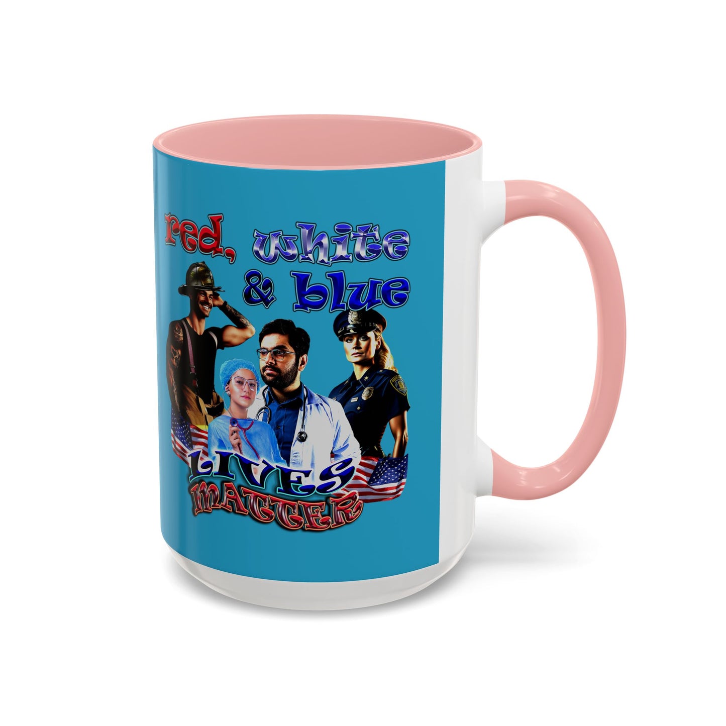 rw&b lives matter - Accent Mug (turquoise)