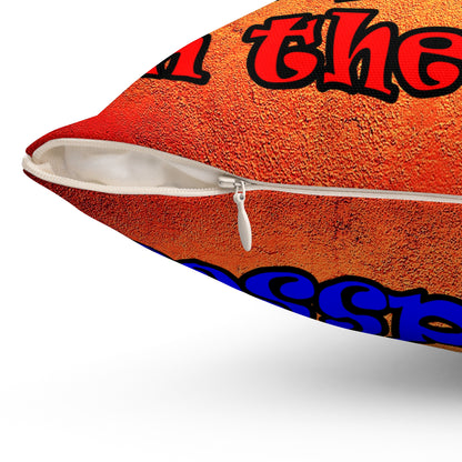 donkeys and elephants - Spun Polyester Square Pillow - (burnt orange)