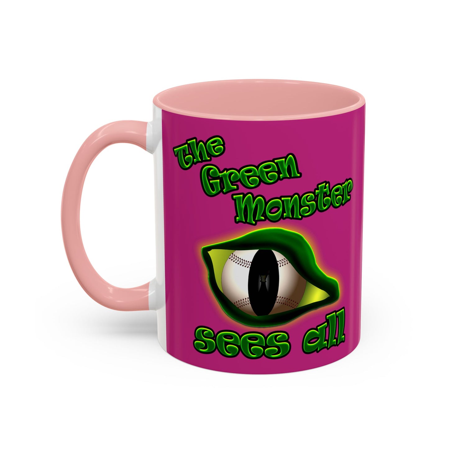 green monster - Accent Mug (pink)