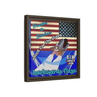shoot for the stars - framed canvas art (blue-white wave)