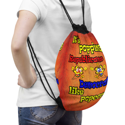 popping like popcorn - Drawstring Bag (burnt orange)