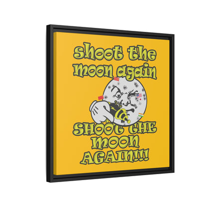 shoot the moon again - framed canvas art (yellow)