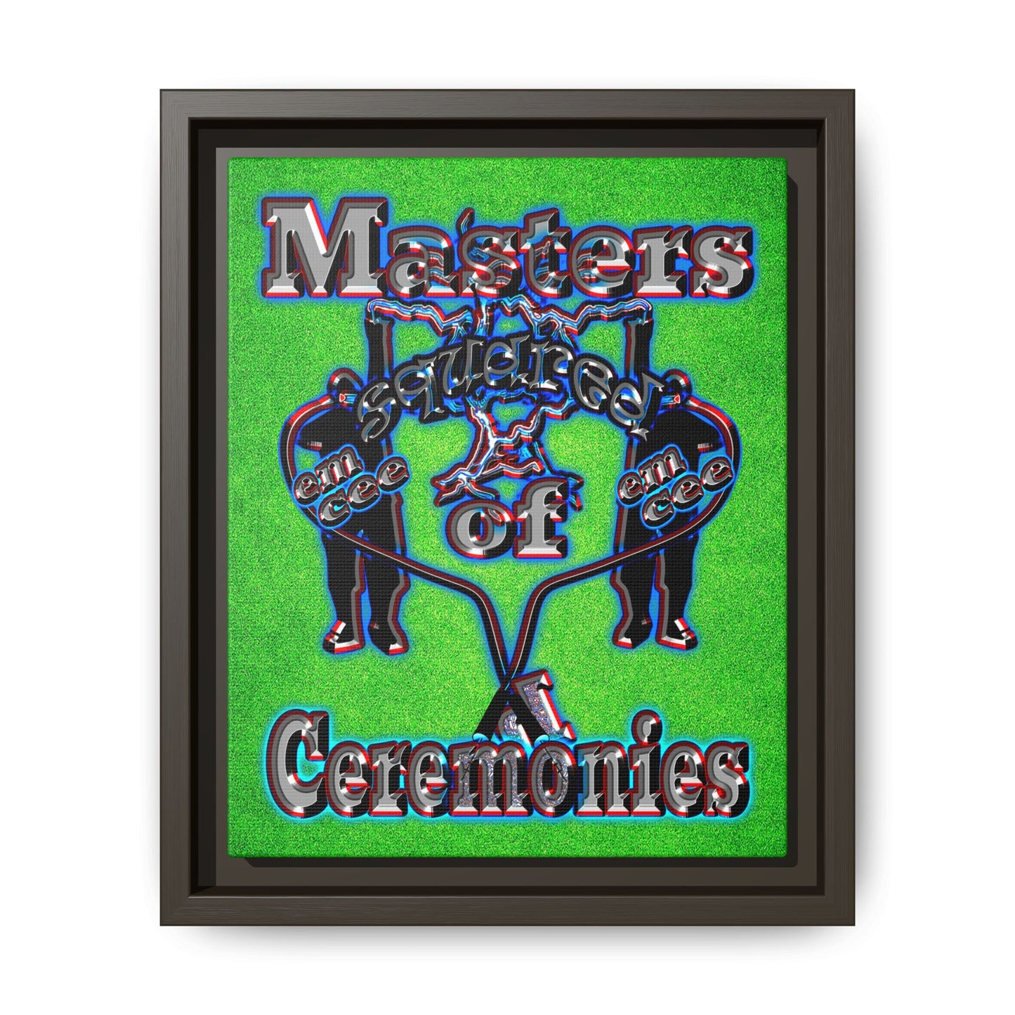 em cee squared - framed canvas art (green turf)