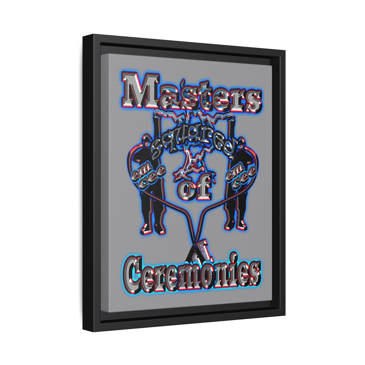 em cee squared - framed canvas art (grey)
