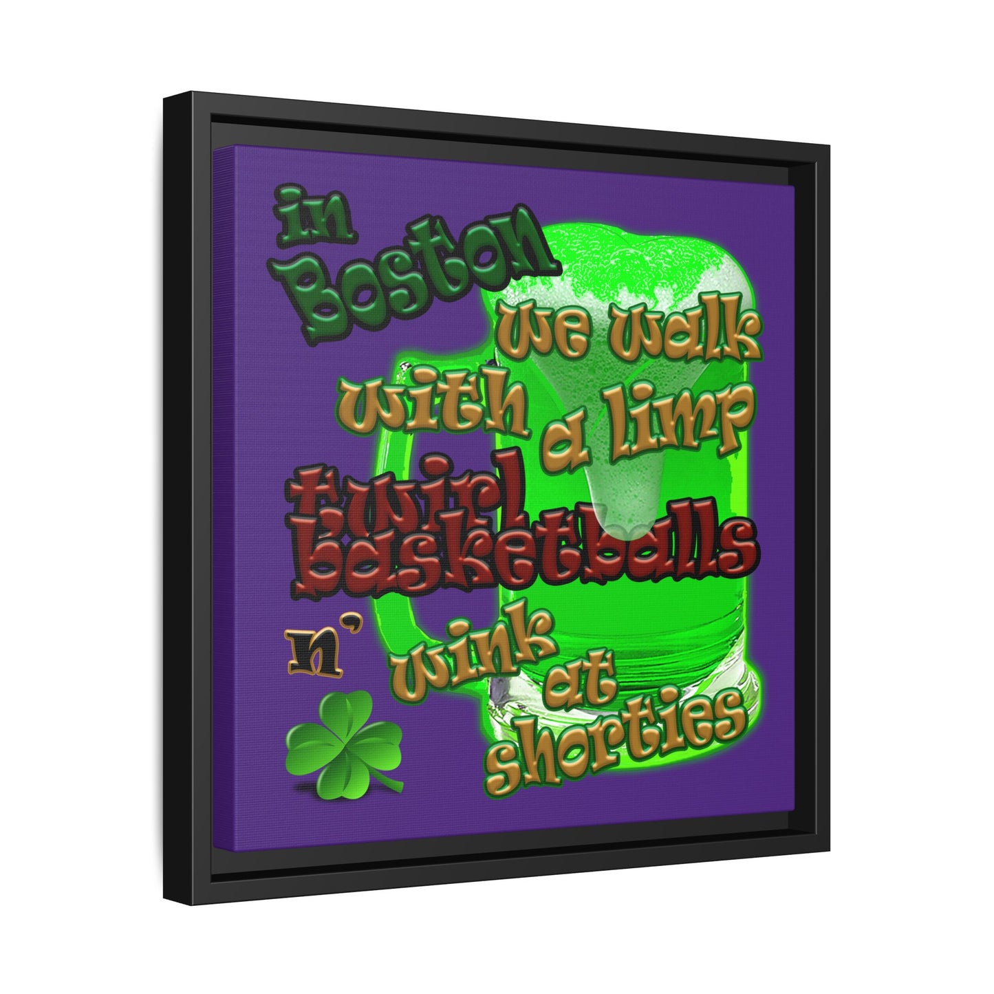celtics logo - framed canvas art (purple)