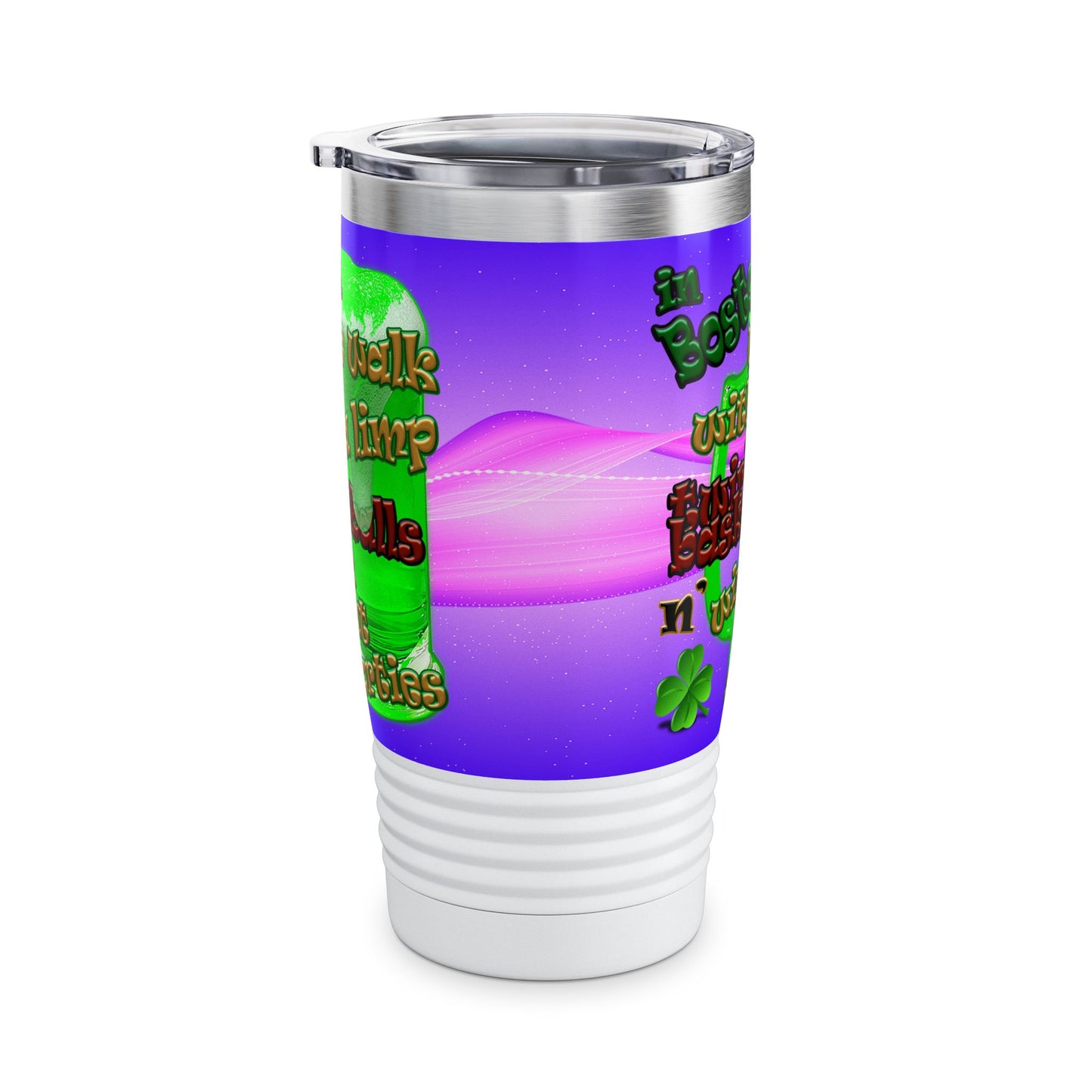 celtics logo - Ringneck Tumbler, 20oz (purple-pink wave)