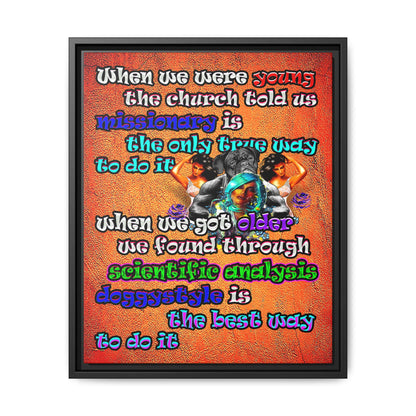 doggystyle - framed canvas art (burnt orange)