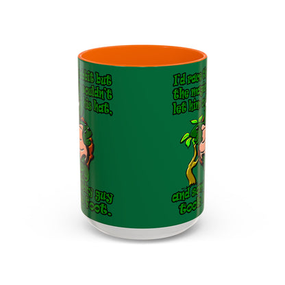 turtle race - Accent Mug (dark green)