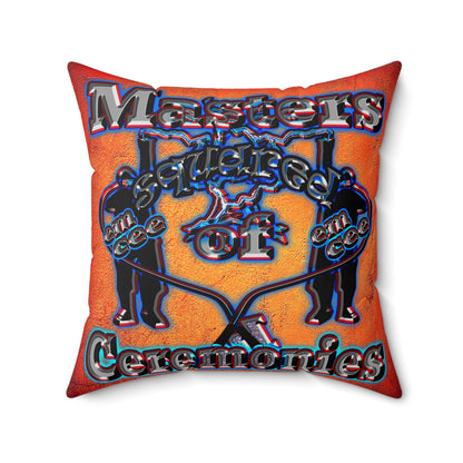 em cee squared - Spun Polyester Square Pillow - (burnt orange)