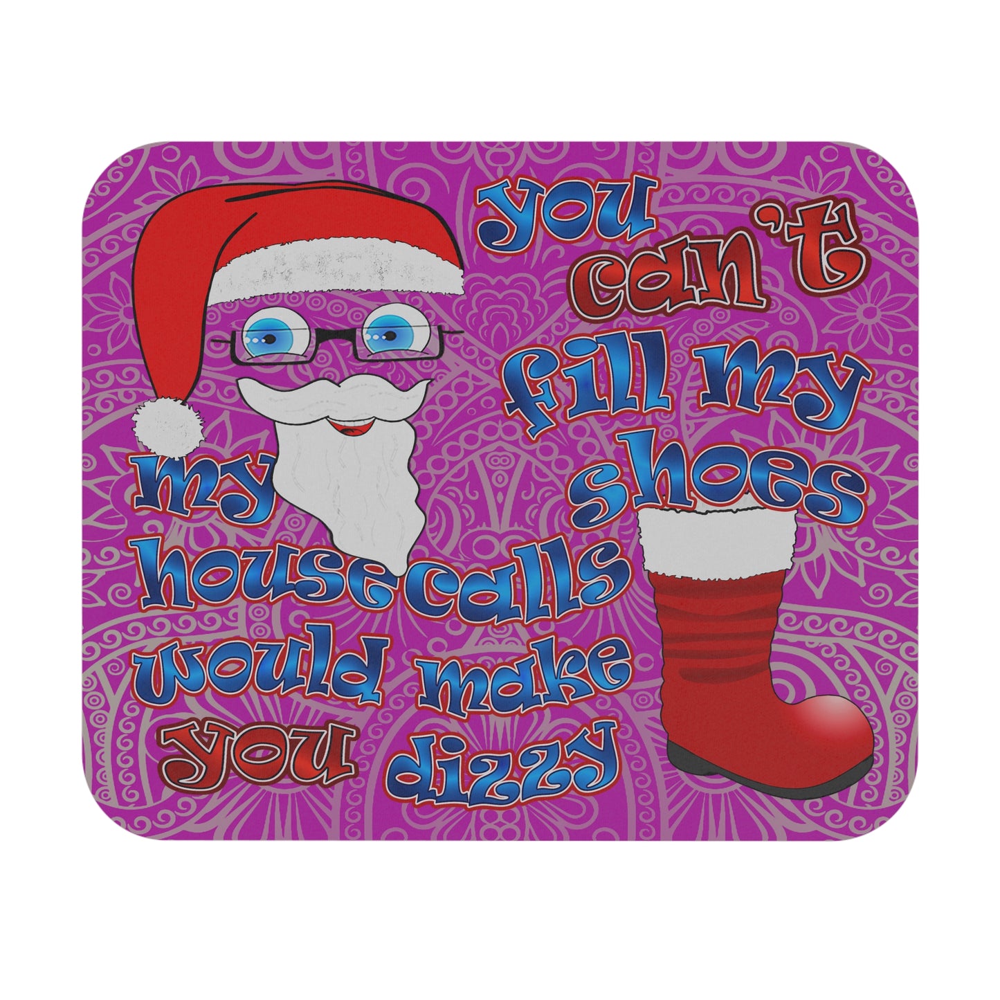 santa's shoes - Mouse Pad (Rectangle) (pink swirl)
