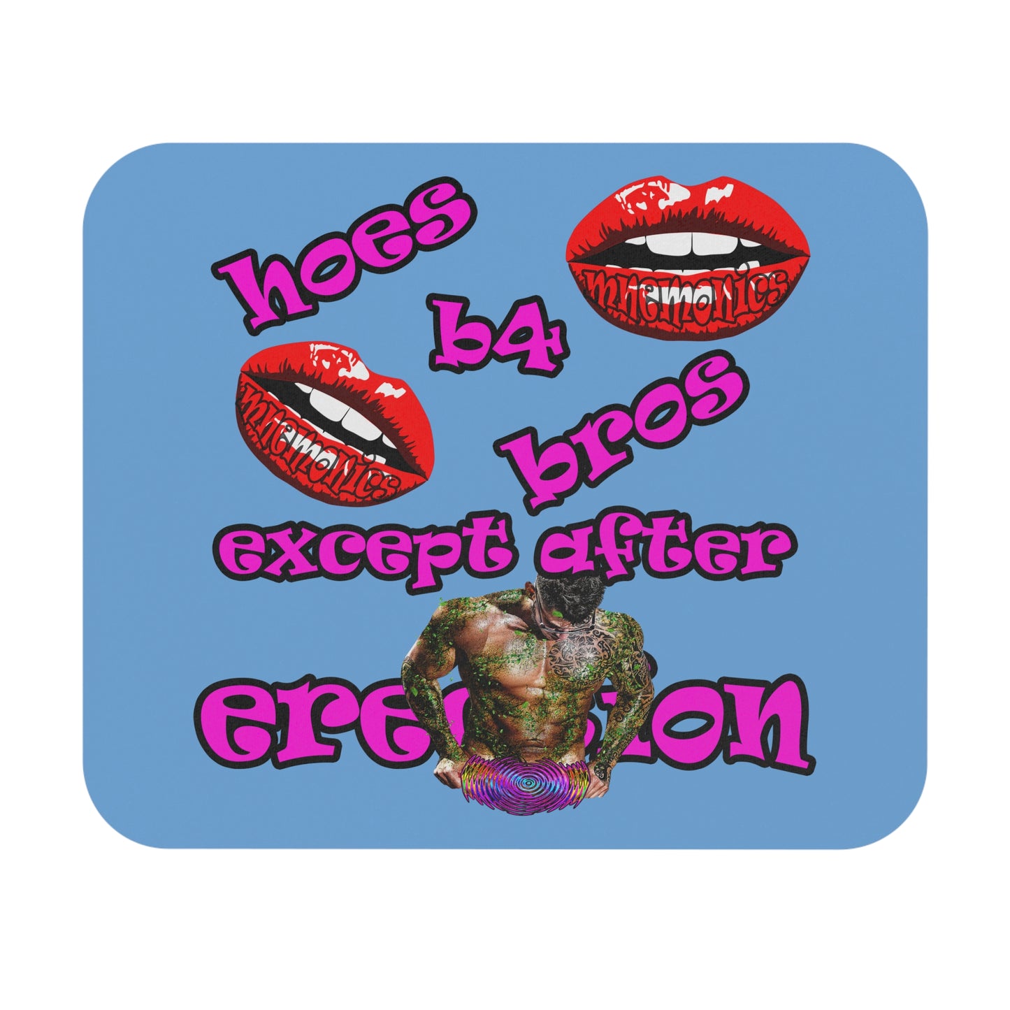 hoes b4 bros - Mouse Pad (Rectangle) (light blue)