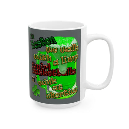 celtics logo - White Mug (dark grey)
