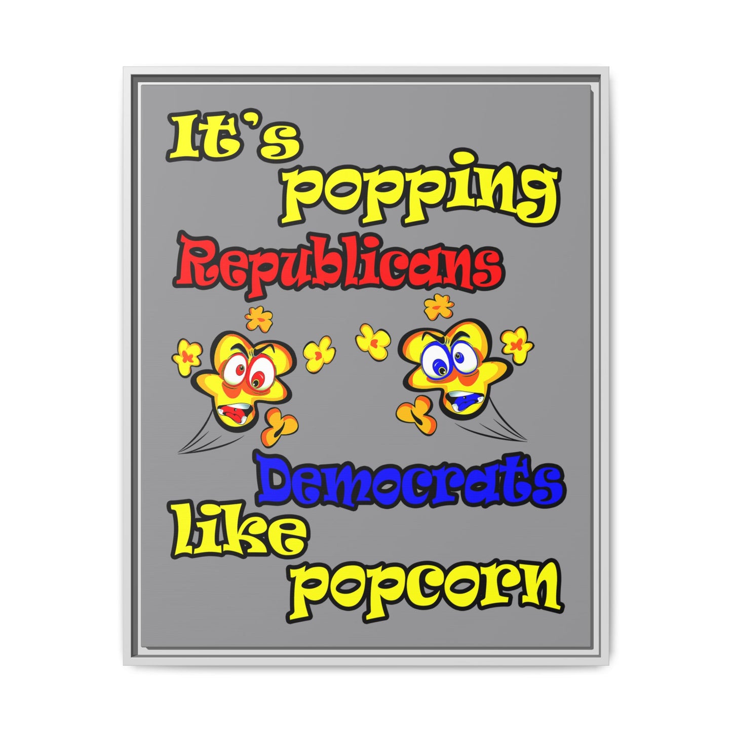 popping like popcorn - framed canvas art (grey)