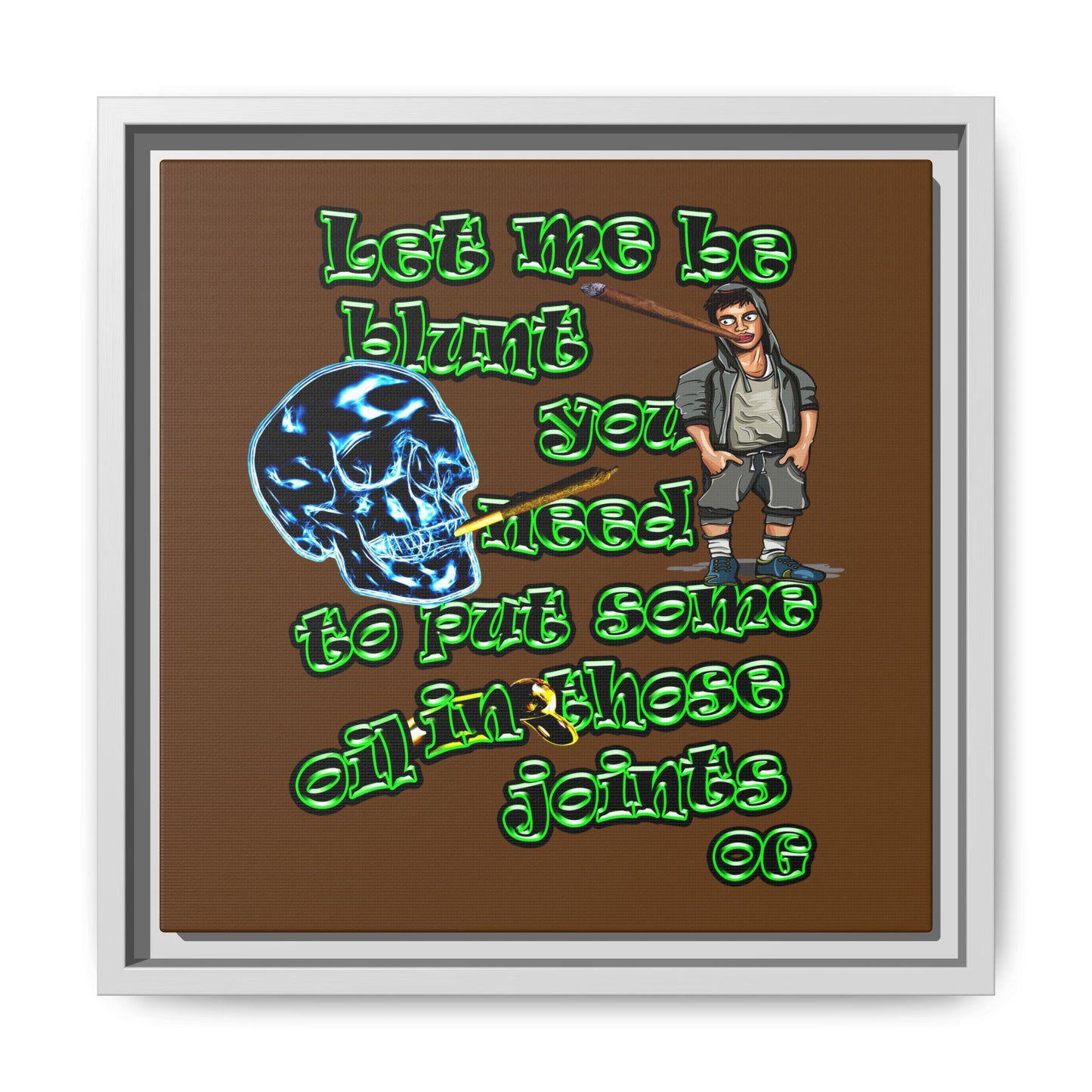 og - framed canvas art (brown)