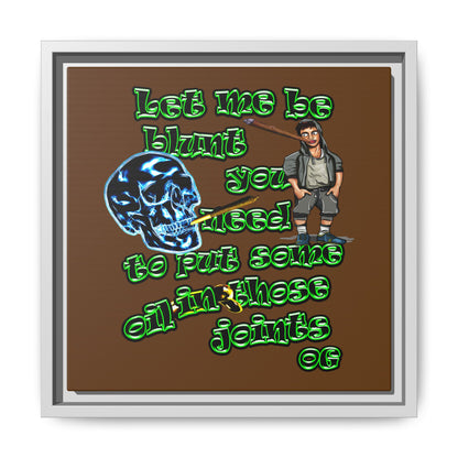 og - framed canvas art (brown)
