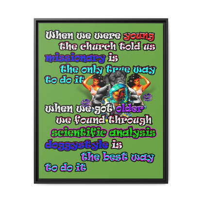 doggystyle - framed canvas art (green)