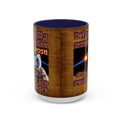 defy conquer reach - Accent Mug (brown papyrus)