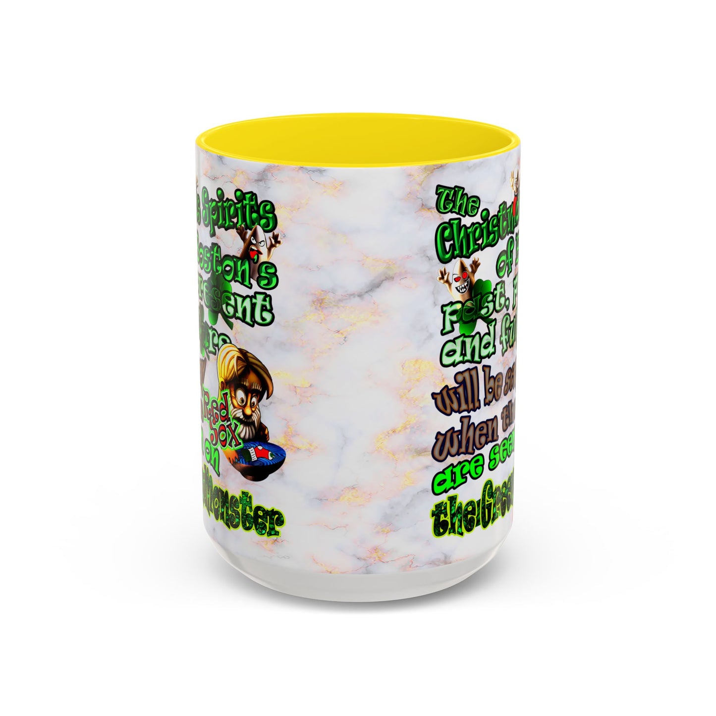 christmas spirits of boston - Accent Mug (white marble)