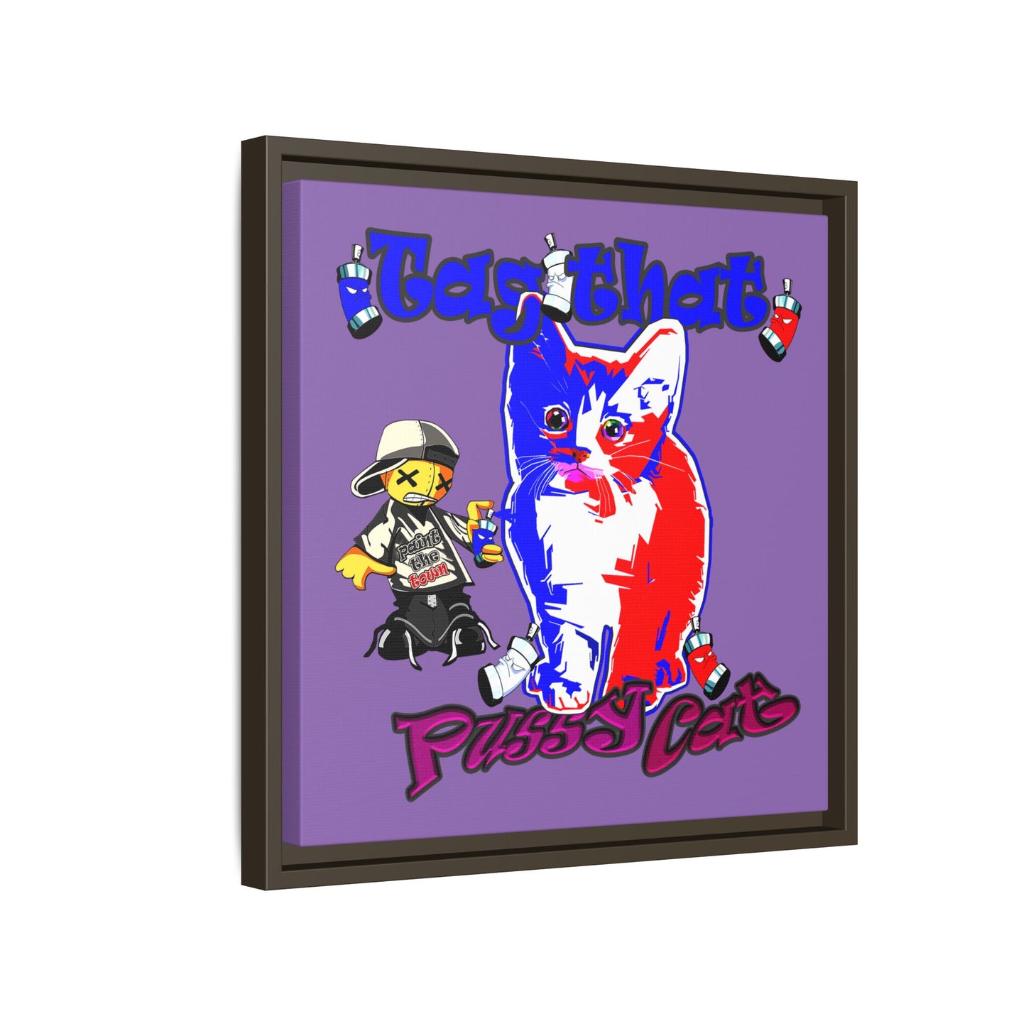 tag that - framed canvas art (light purple)