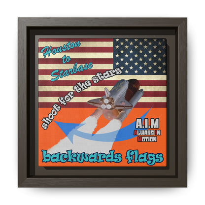 shoot for the stars - framed canvas art (orange)