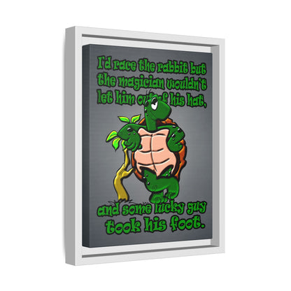 turtle race - framed canvas art (grey-light grey)
