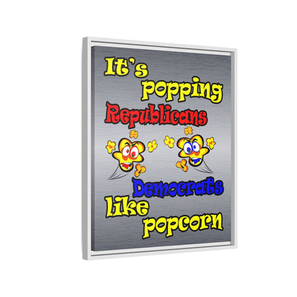 popping like popcorn - framed canvas art (brushed nickel)