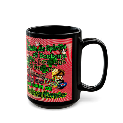 christmas spirits of boston - Black Mug (yellow-orange wave)