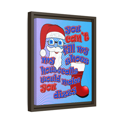 santa's shoes - framed canvas art (light blue-purple wave)