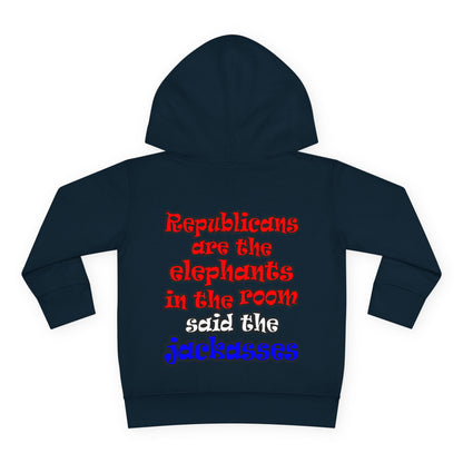 donkeys and elephants - Toddler Pullover Fleece Hoodie