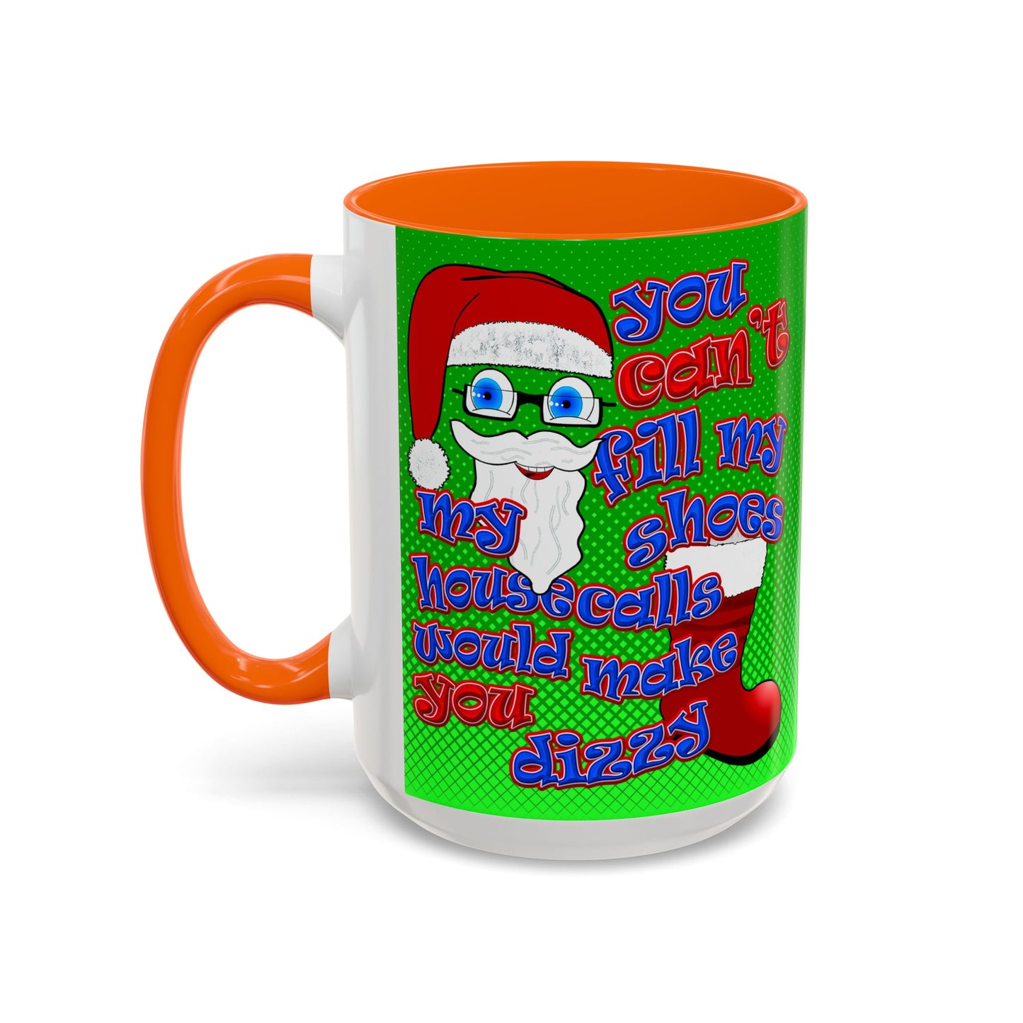santa's shoes - Accent Mug (logo green)