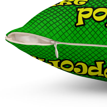 popping like popcorn - Spun Polyester Square Pillow - (logo green)