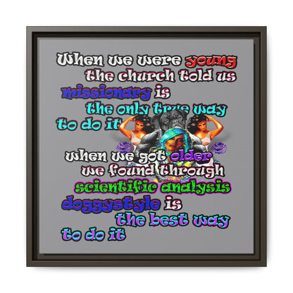 doggystyle - framed canvas art (grey)