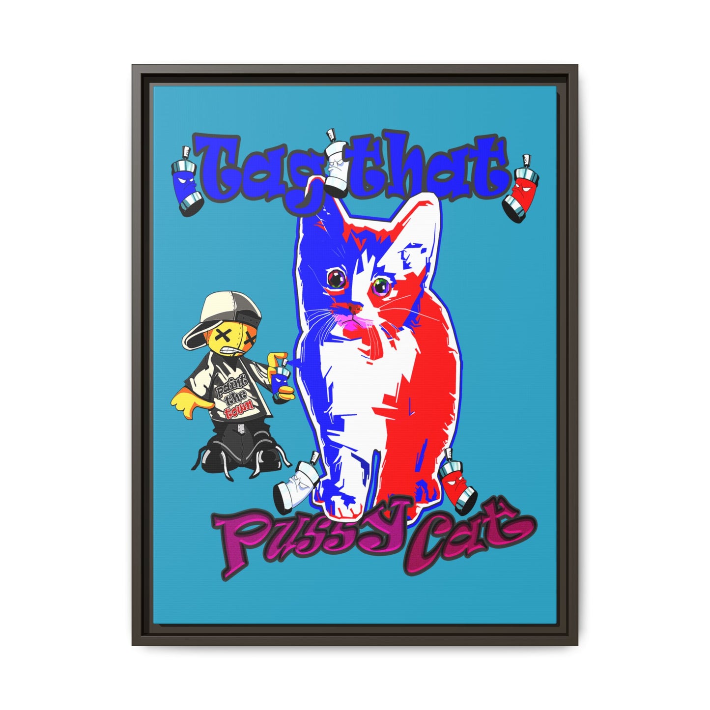 tag that - framed canvas art (turquoise)