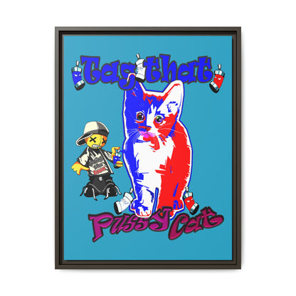 tag that - framed canvas art (turquoise)